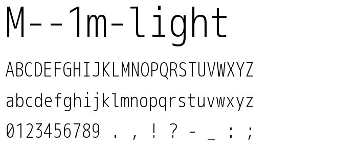 M 1m light font