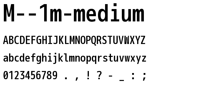 M 1m medium font
