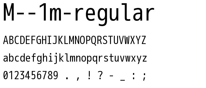 M 1m regular font