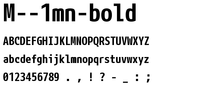 M 1mn bold font