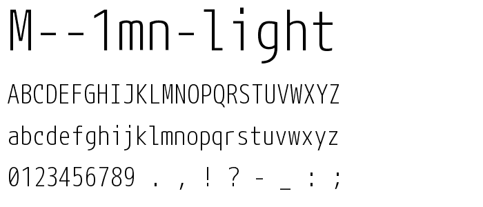M 1mn light font