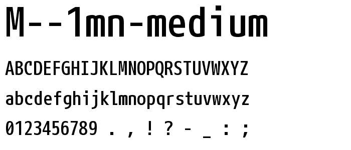 M 1mn medium font