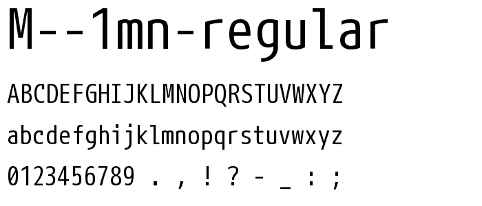 M 1mn regular font
