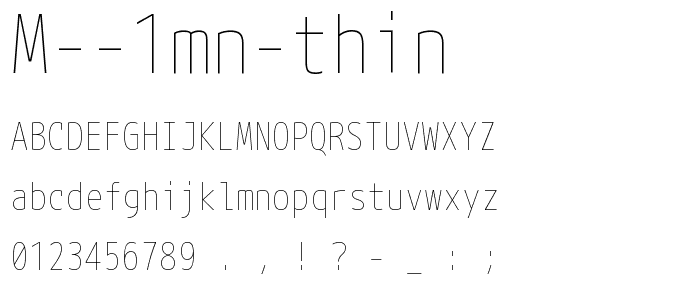 M 1mn thin font