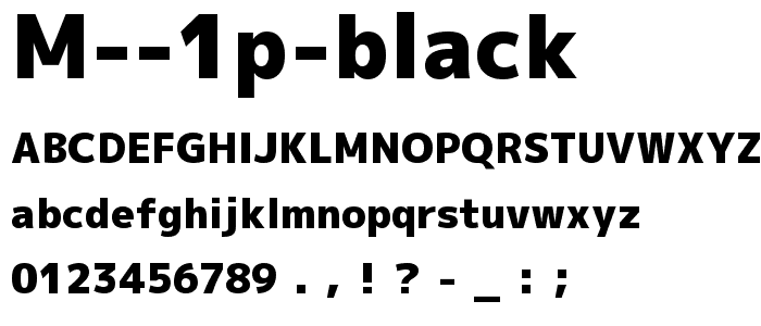 M 1p black font