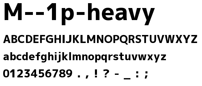 M 1p heavy font