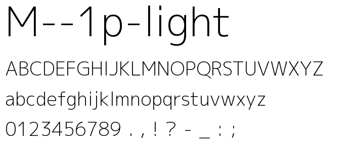 M 1p light font