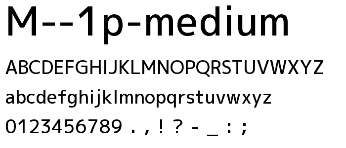 M 1p medium font