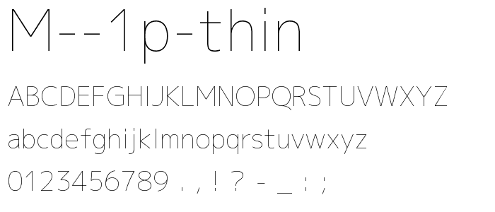 M 1p thin font