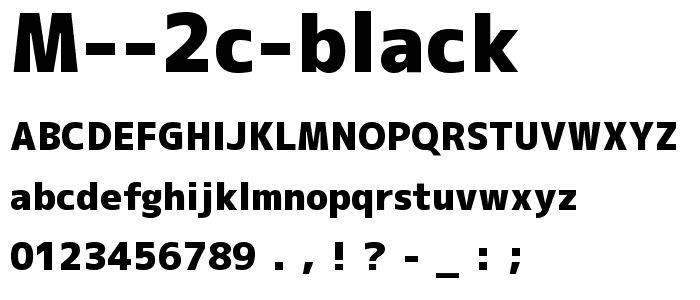 M 2c black font