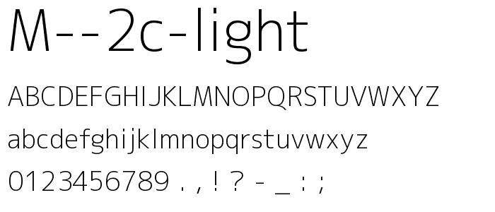 M 2c light font
