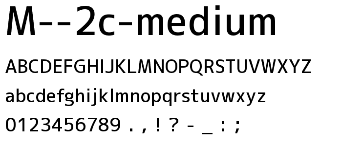 M 2c medium font