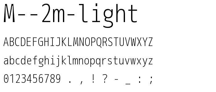 M 2m light font