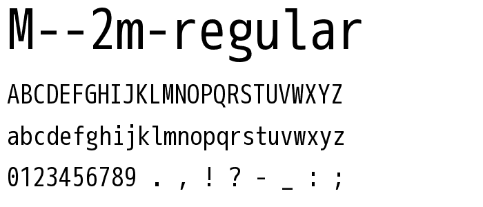 M 2m regular font