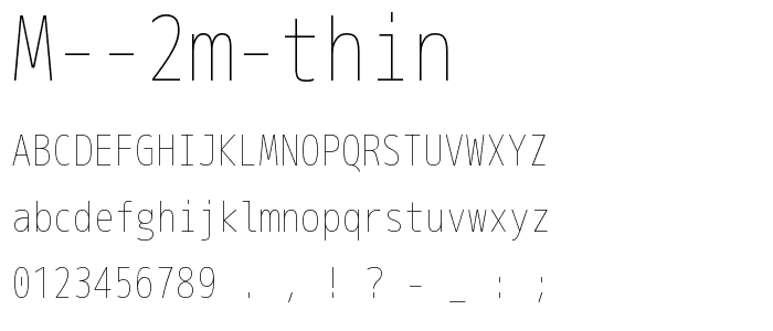 M 2m thin font