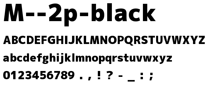 M 2p black font