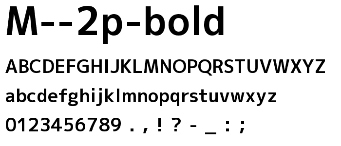 M 2p bold font