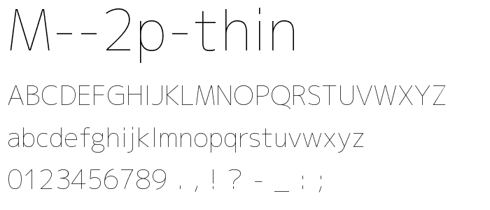 M 2p thin font