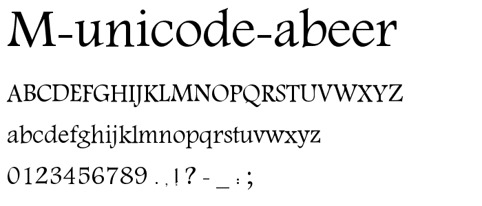 M Unicode Abeer font