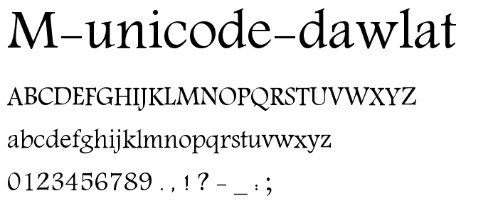 M Unicode Dawlat font