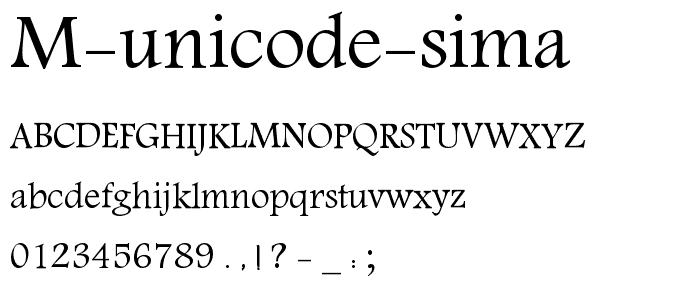 M Unicode Sima font