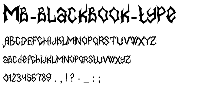 MB BlackBook Type font