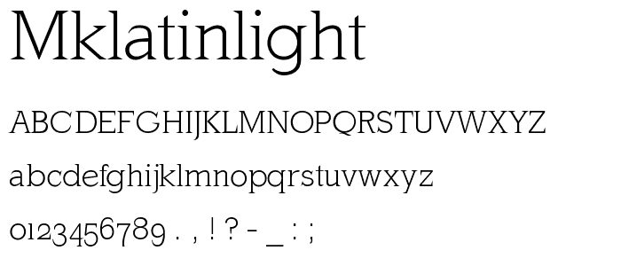 MKLatinLight font