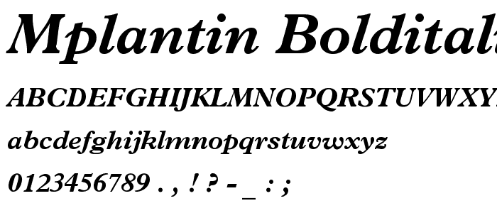 MPlantin-BoldItalic police
