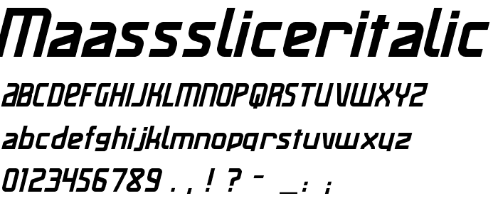 MaassslicerItalic font