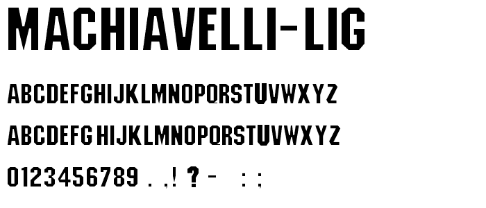 Machiavelli Lig font