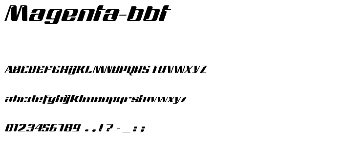 Magenta BBT font