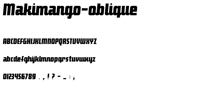 Makimango Oblique font