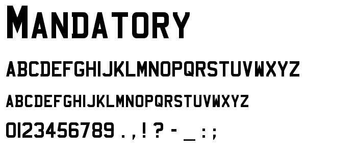 Mandatory font