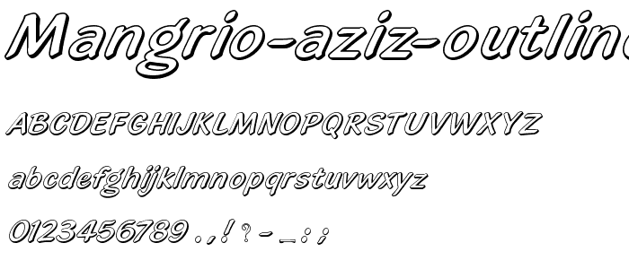 Mangrio Aziz Outline PJG font
