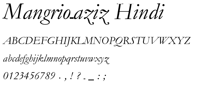 Mangrio-Aziz_Hindi font