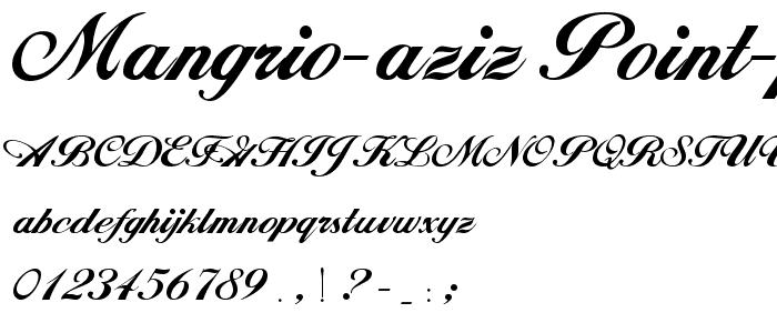 Mangrio Aziz_Point PJG font