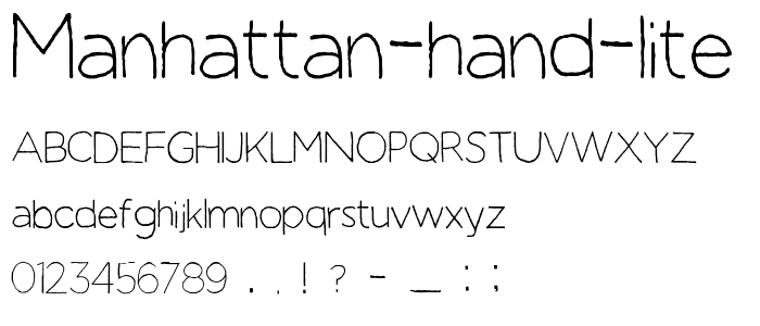 Manhattan Hand Lite font