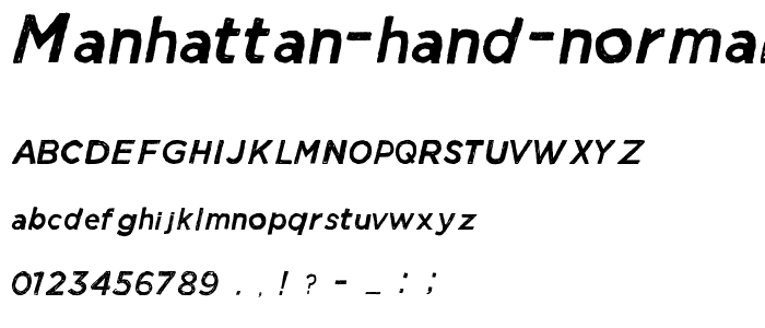 Manhattan Hand Normal Italic police