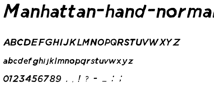 Manhattan Hand Normal Italic font