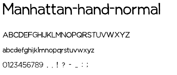 Manhattan Hand Normal font