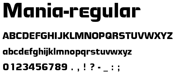 Mania Regular font