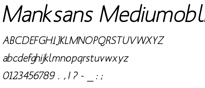 MankSans-MediumOblique font