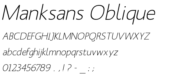 MankSans-Oblique font