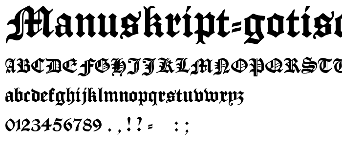 Manuskript Gotisch font