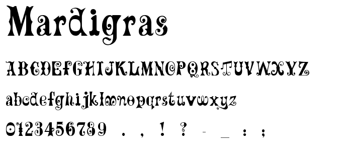 MardiGras font
