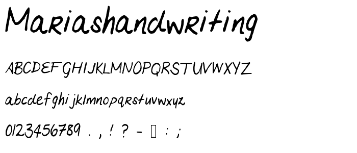 MariasHandwriting font