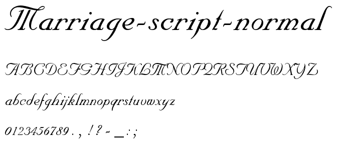 Marriage Script Normal font