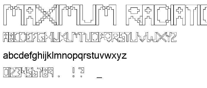 Maximum Radiation Level Outline font