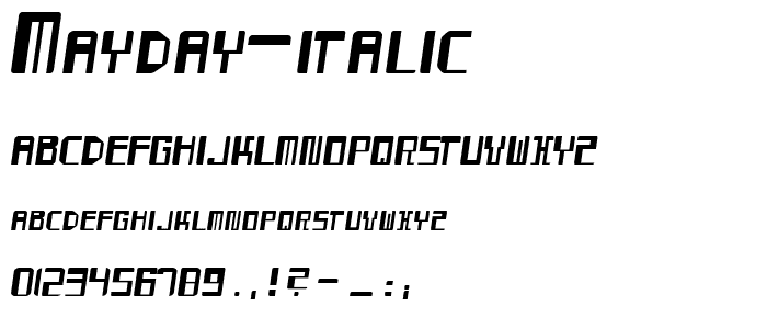 Mayday Italic font