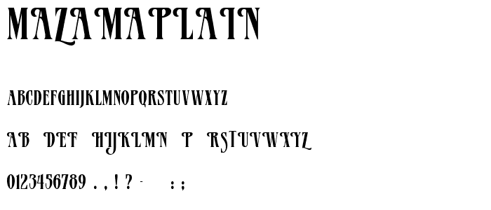MazamaPlain font